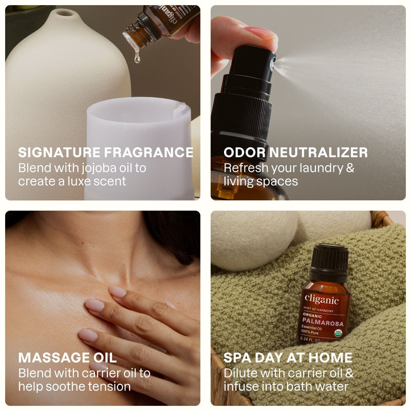 Organic Palmarosa Essential Oil - Cliganic Essential Oil Singles