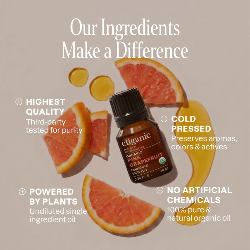 Organic Pink Grapefruit - Cliganic Essential Oil Singles