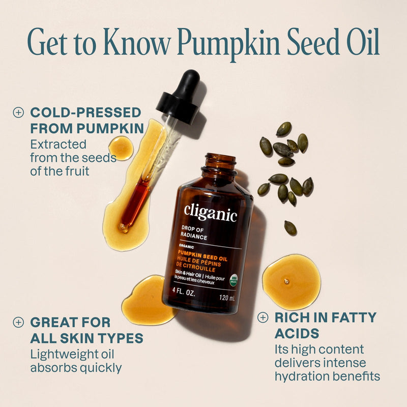 Organic Pumpkin Seed Oil - Cliganic Skin & Hair Oils