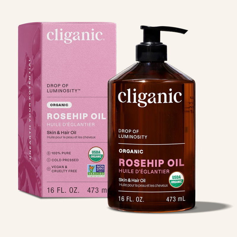 Organic Rosehip Oil - Cliganic Skin & Hair Oils