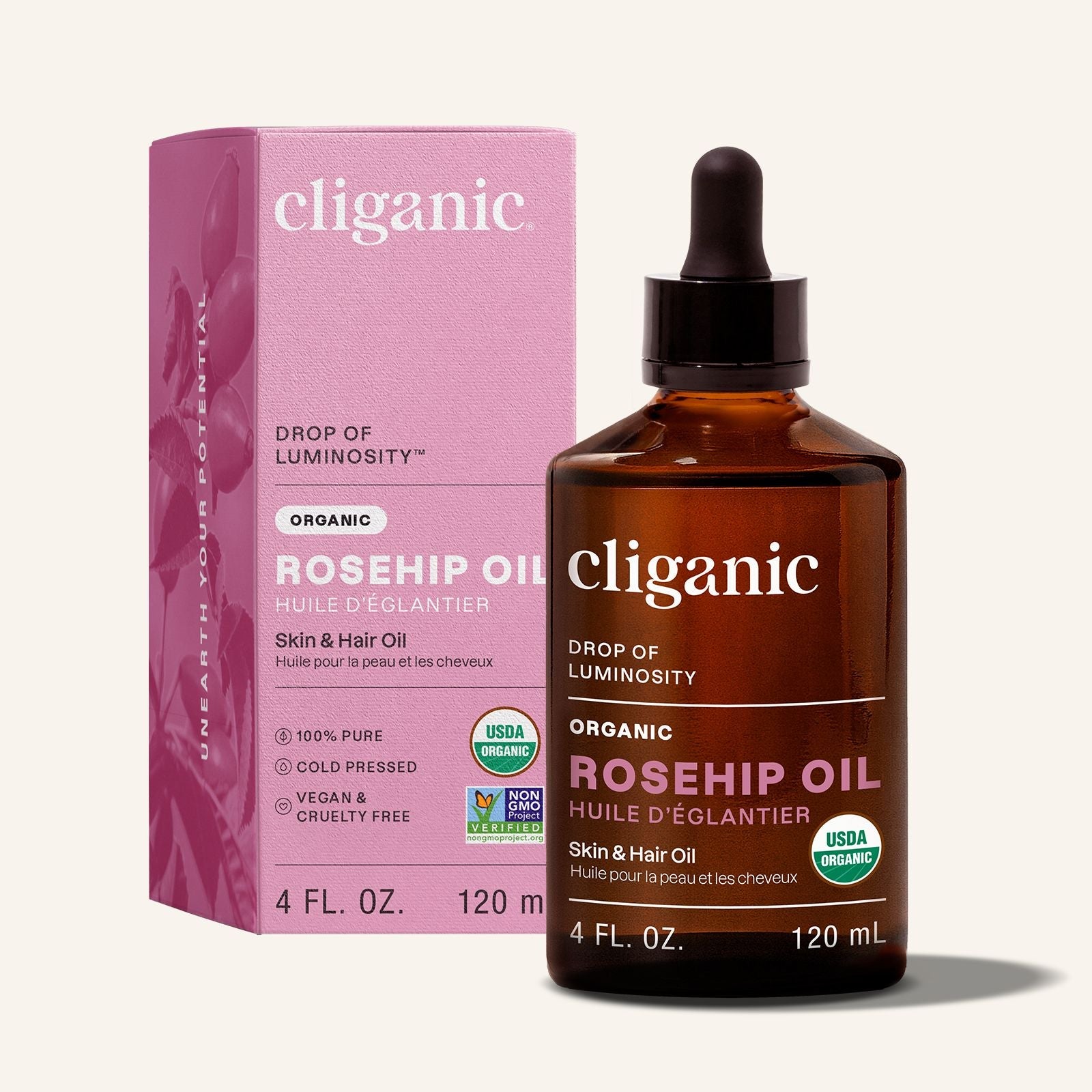 100% Pure Organic Rosehip Oil | Rosehip Seed Oil for Face – Cliganic