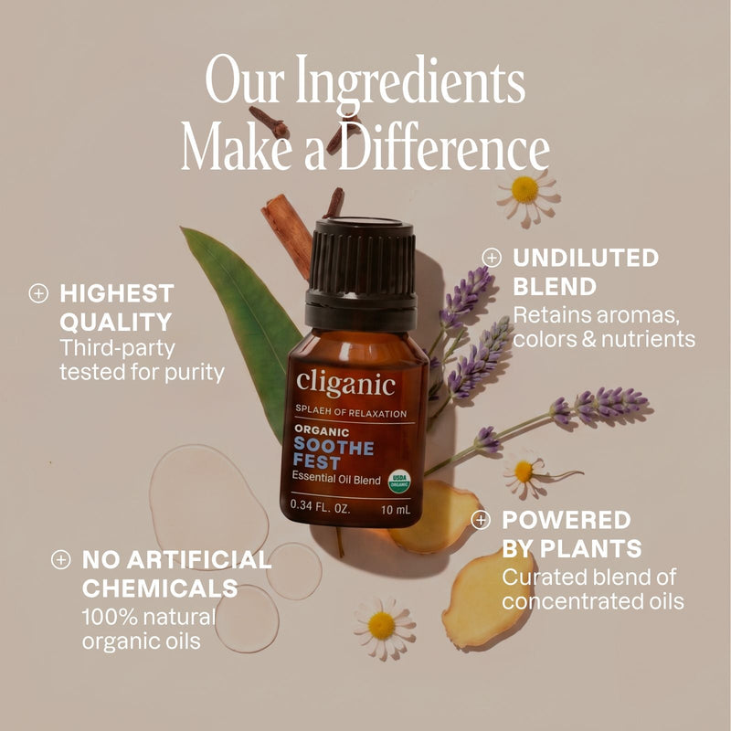 Organic Soothe Fest - Cliganic Essential Oil Blends