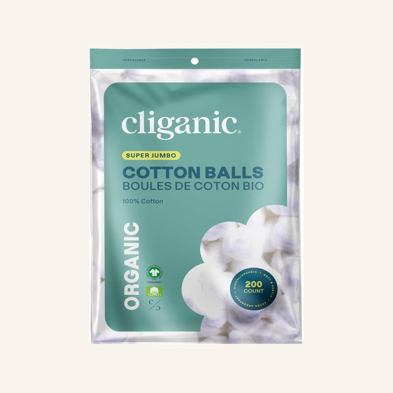 Organic Super Jumbo Cotton Balls - Cliganic Cotton Products