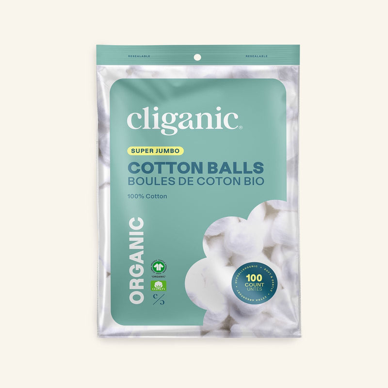 Organic Super Jumbo Cotton Balls - Cliganic Cotton Products