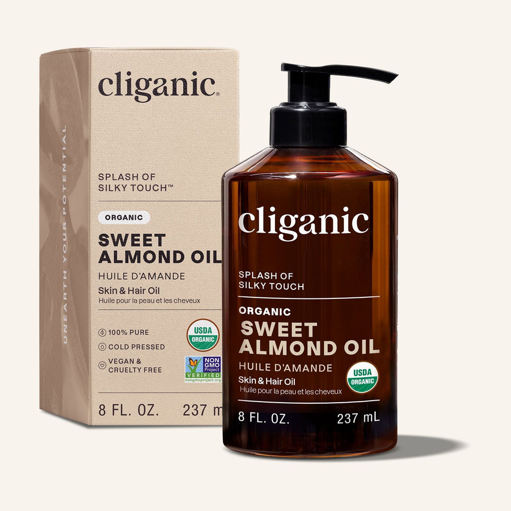 Organic Sweet Almond Oil - Cliganic Skin & Hair Oils