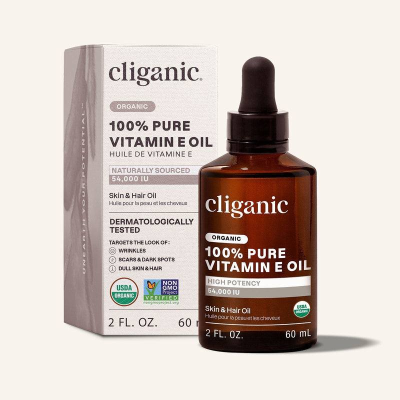 Organic Vitamin E Oil - Cliganic Skin & Hair Oils