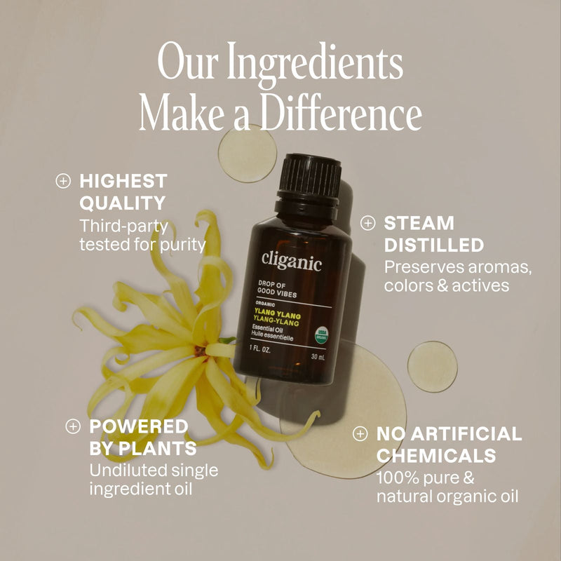 Organic Ylang Ylang - Cliganic Essential Oil Singles