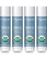 Cliganic Organic Lip Balm - Vanilla (Pack of 4)