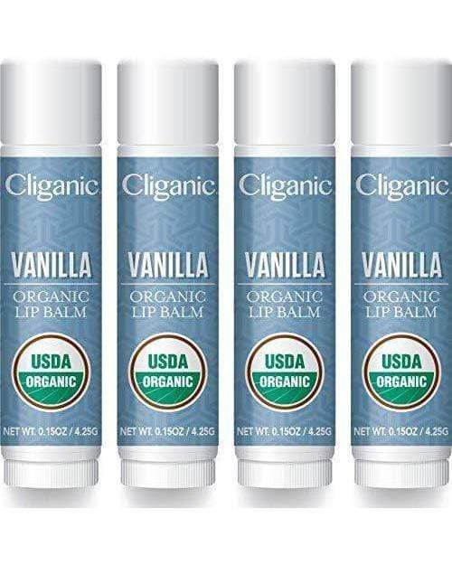 Cliganic Organic Lip Balm - Vanilla (Pack of 4)