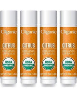 Cliganic Organic Lip Balm - Citrus (Pack of 4)