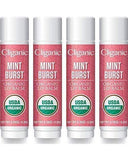 Cliganic Organic Lip Balm - Mint Burst (Pack of 4)