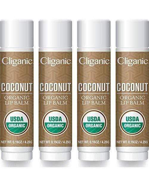 Cliganic Organic Lip Balm - Coconut (Pack of 4)
