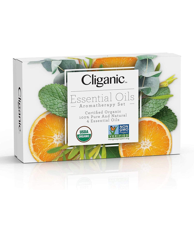 Cliganic Organic Aromatherapy Set (Top 4 Essential Oils)