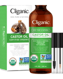 Cliganic 100% Pure Organic Castor Oil with Eyelash Kit