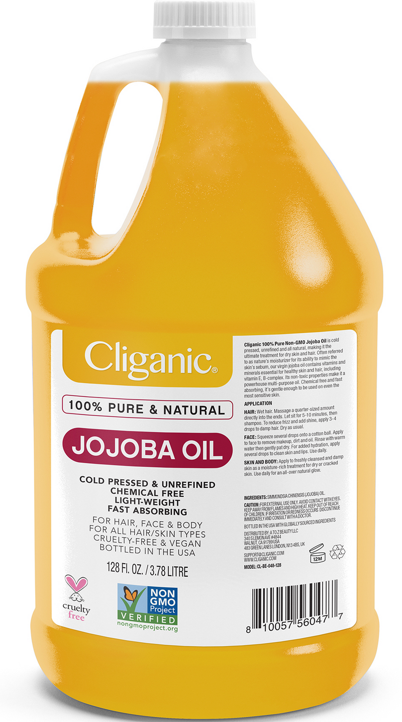 Cliganic Jojoba Oil Non-GMO, Bulk 16oz - 100% Pure, Size: 16 fl oz