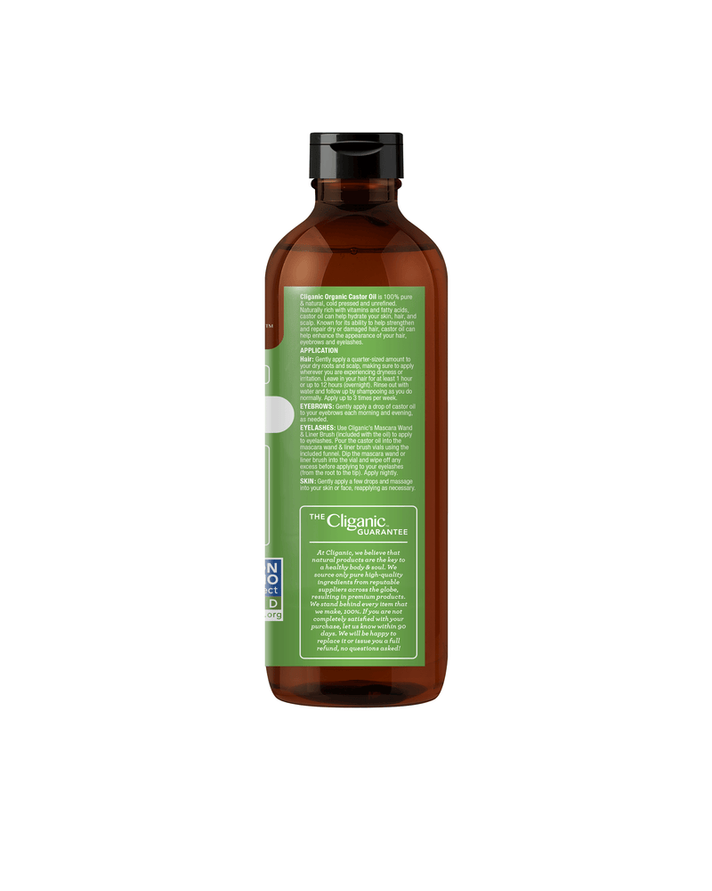 Cliganic 100% Pure Organic Castor Oil with Eyelash Kit