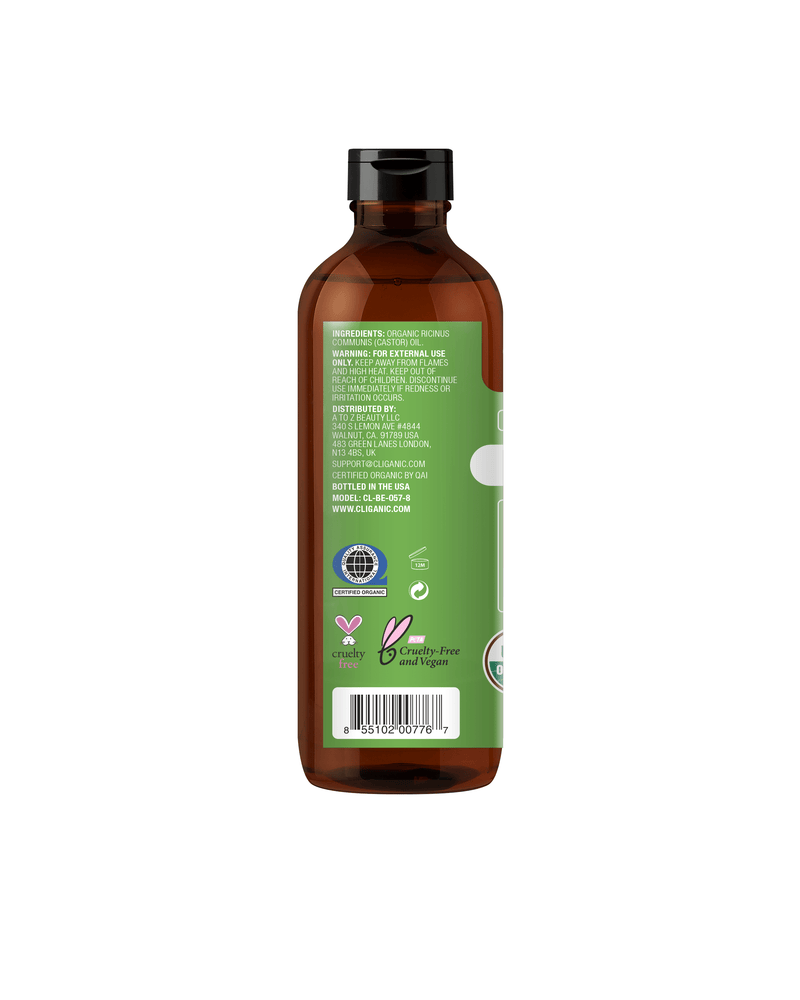 Cliganic 100% Pure Organic Castor Oil with Eyelash Kit
