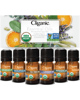 Cliganic Organic Aromatherapy Set (Top 6 Essential Oils) 5ml