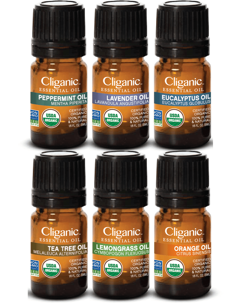 Cliganic Organic Essential Oils Set (Top 5) - 100% Pure Natural