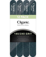 Cliganic Professional Nail Files, 12 Pack 180/240 Grit