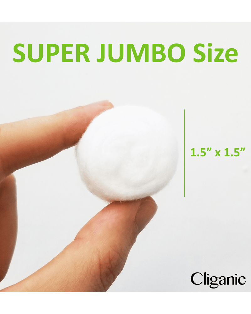 Cliganic Organic Super Jumbo Balls Cotton - 100 Count