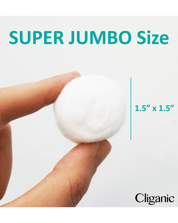 Cliganic Super Jumbo Cotton Balls, 200 Count